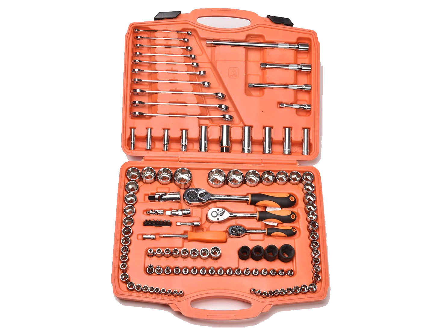 Bộ tuýp tổng hợp 1/4", 3/8", 1/2" xi bóng 120 chi tiết Asaki