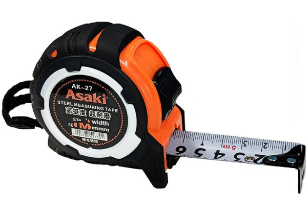 Thước kéo nền trắng cao cấp (vỏ bọc cao su chống va đập) Asaki