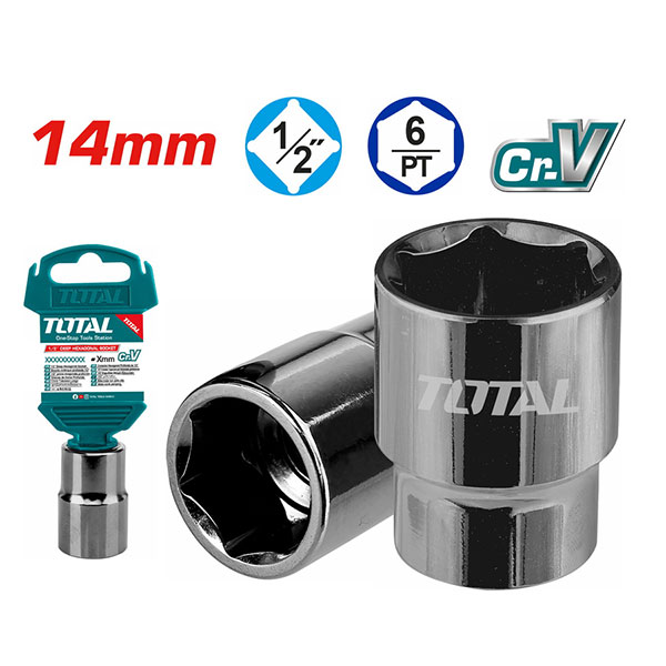 14mm Đầu tuýp 6 góc 1/2" Total THTST12141