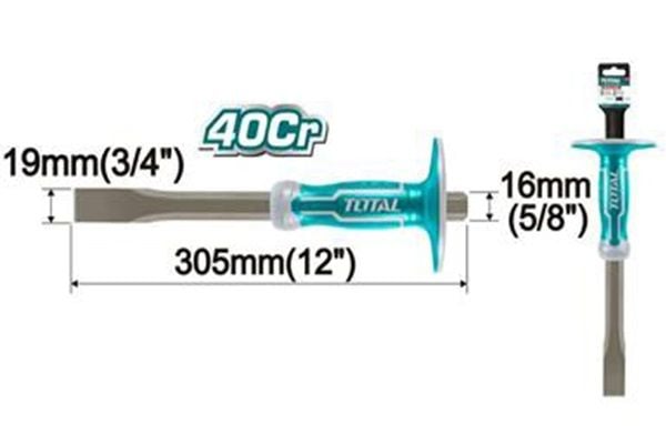 19x305mm Đục sắt mũi dẹp Total THT4411216