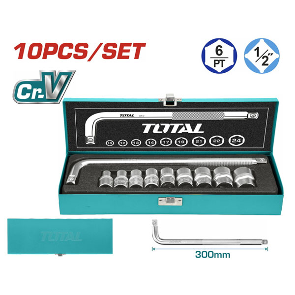 Bộ 10 đầu tuýp 1/2 inch Total THTL121101