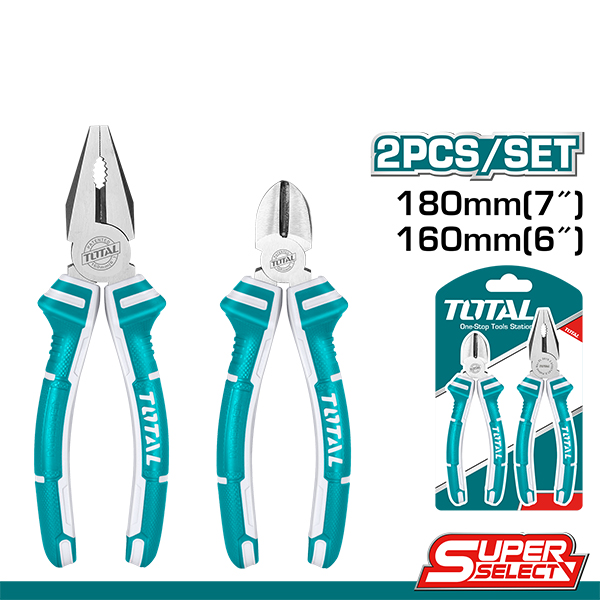 Bộ 2 kềm răng 7 inch và kềm cắt 6 inch Total THT1K0201