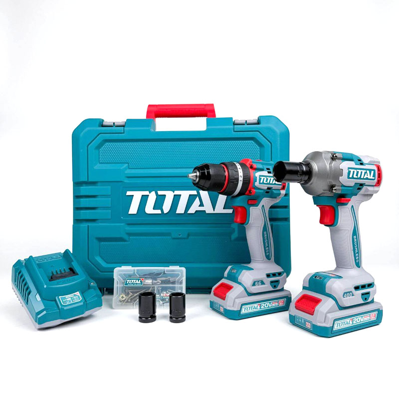 Bộ combo máy khoan búa TIDLI206681 & máy vặn bu lông TIWLI20451 Total TCKLI20286