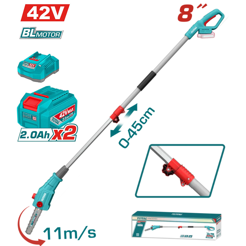 Bộ máy cắt cành trên cáo dùng pin 42V Total TPSLI42281