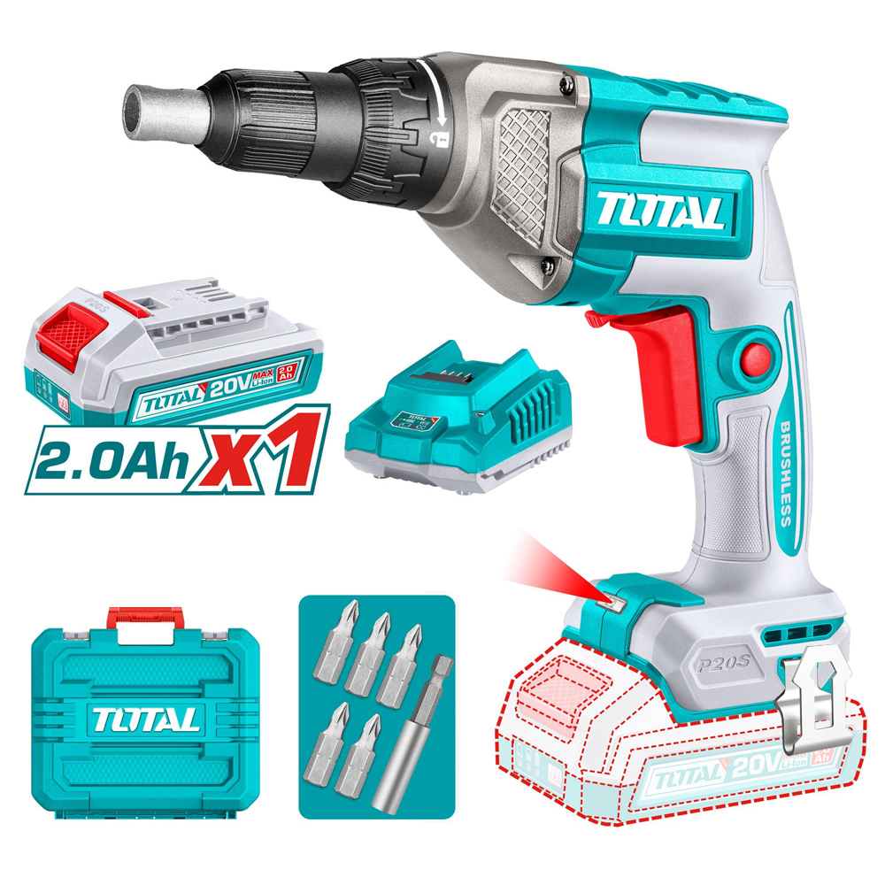 Bộ máy vặn vít tường thạch cao dùng pin 20V Total TDSLI204281