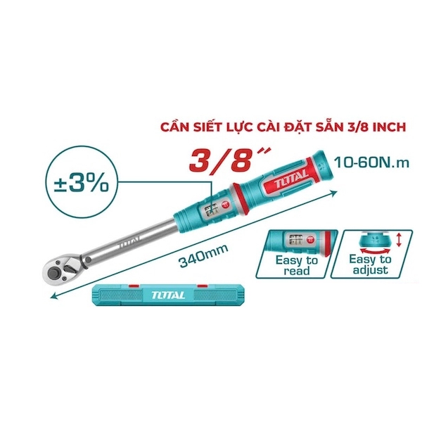 Cần siết lực có màn hình 10-60N.m Total THPTW3860N6 (3/8")