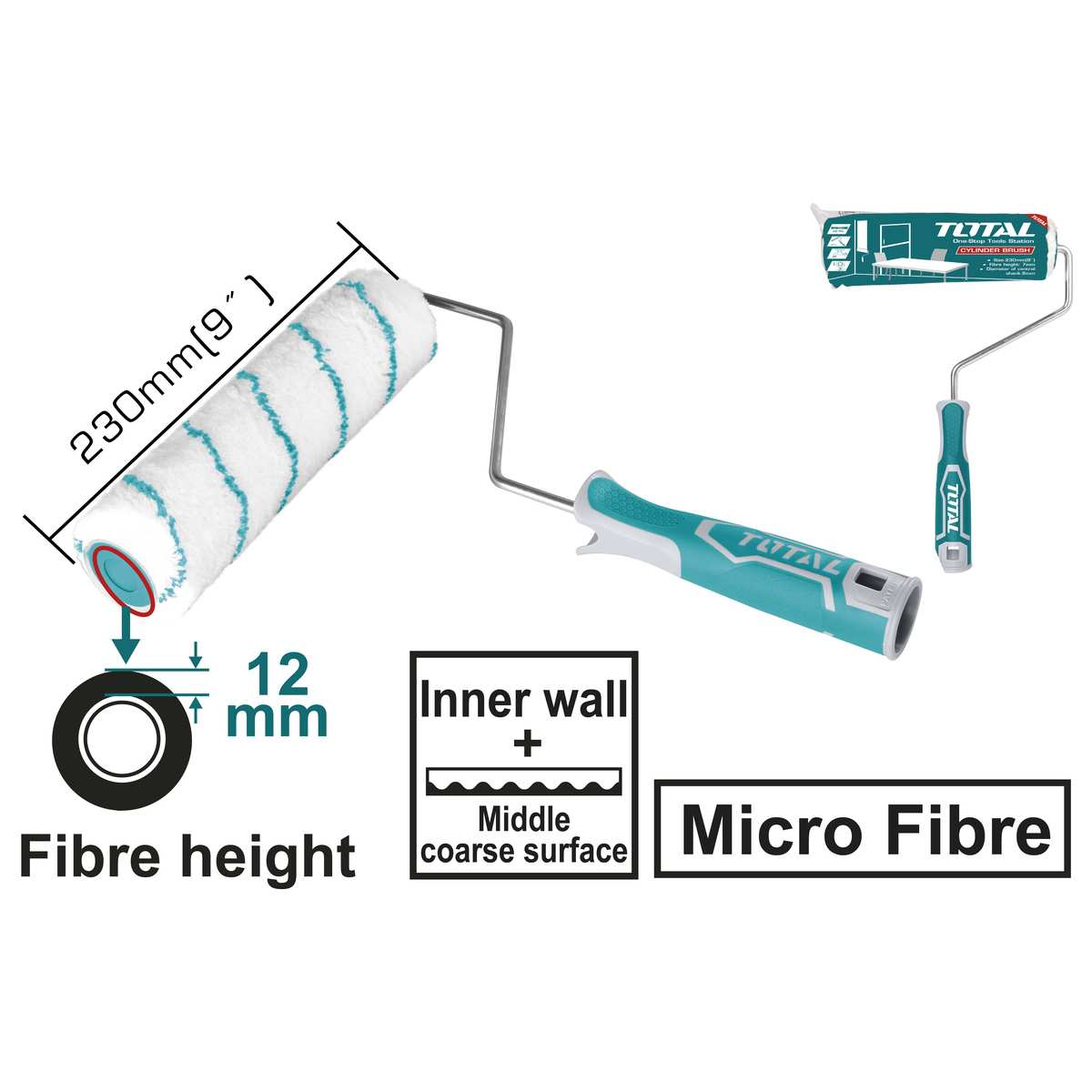 Cọ lăn sơn  9"/230mm Total THT8592
