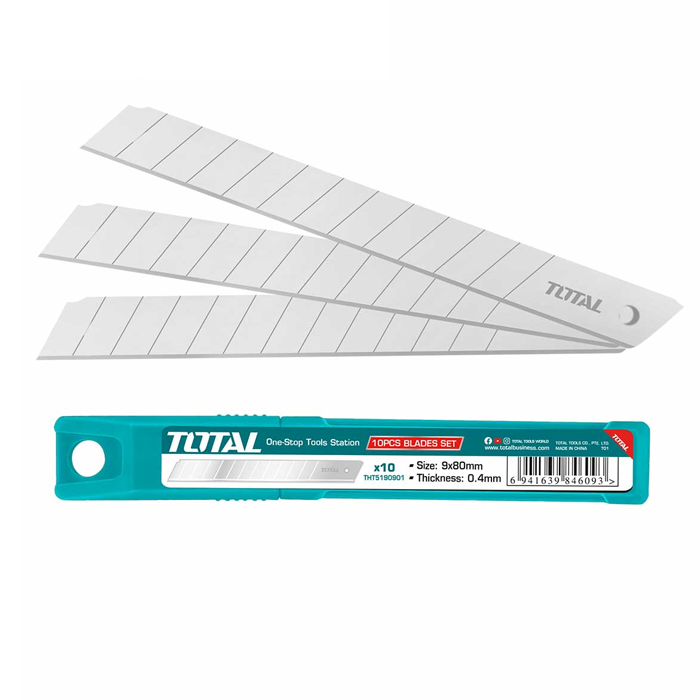 Hộp 10 lưỡi dao rọc giấy Total THT5190901 80x9mm