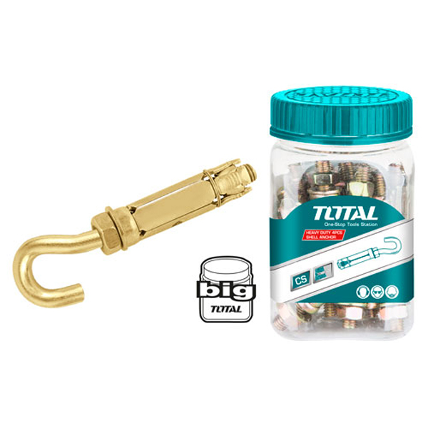 Hộp 16 cái bu lông nở sắt M6x75mm Total WJHA0607531 (Có móc treo)
