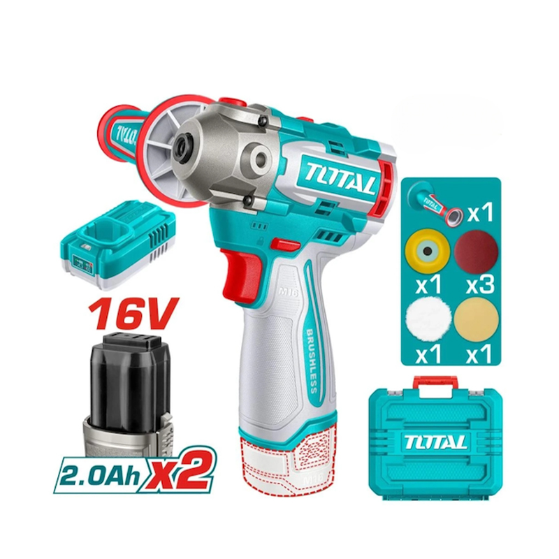Máy đánh bóng dùng pin 16V TOTAL TAPLI1676 (2 Pin 2.0Ah, 1 Sạc)