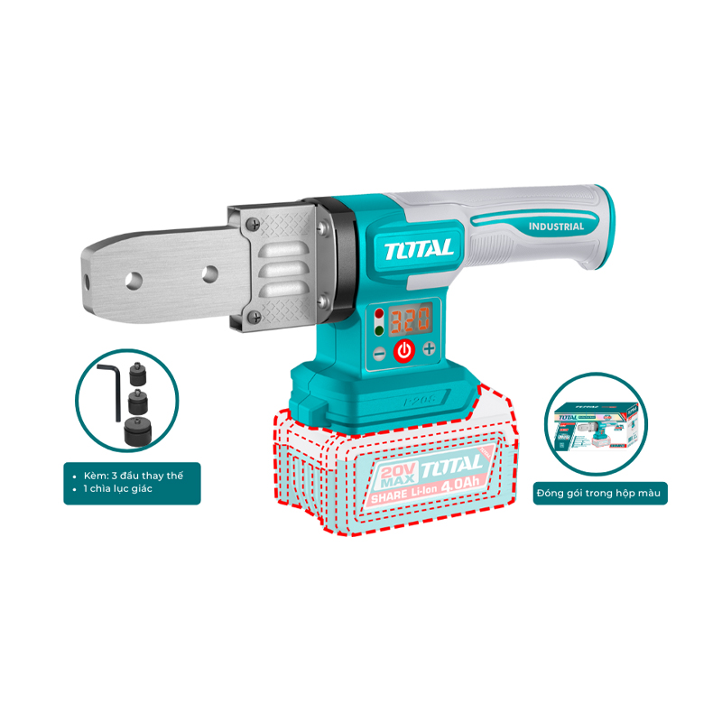Máy hàn ống nước dùng pin 20V Total TWTLI2018 (Chưa Pin & Sạc)
