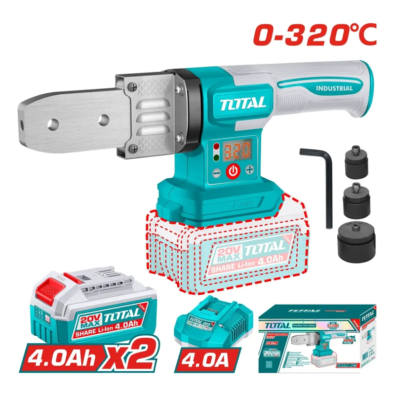 Máy hàn ống nước dùng pin 20V Total TWTLI20182 (2 Pin 4.0Ah, 1 Sạc)