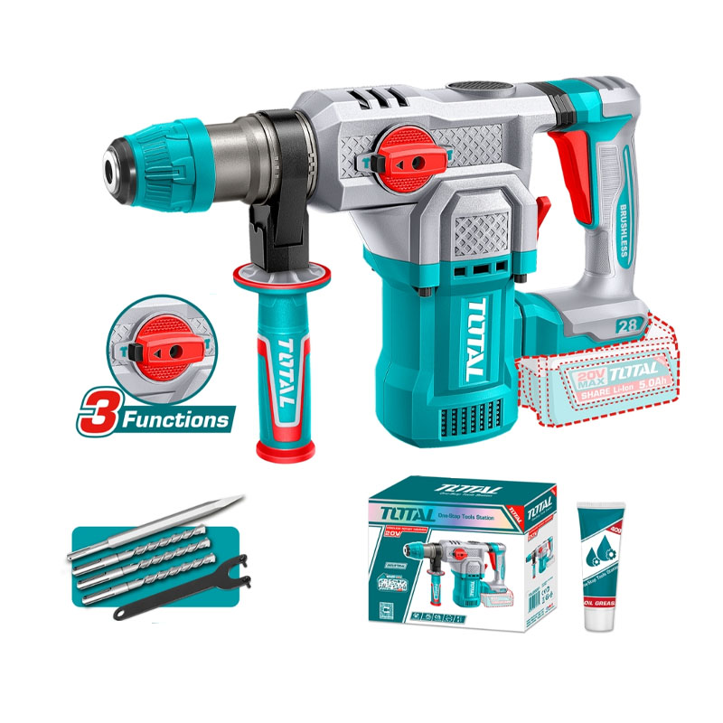 Máy khoan bê tông 3 chế độ Total TRHLI20286 (Chưa Pin & Sạc)