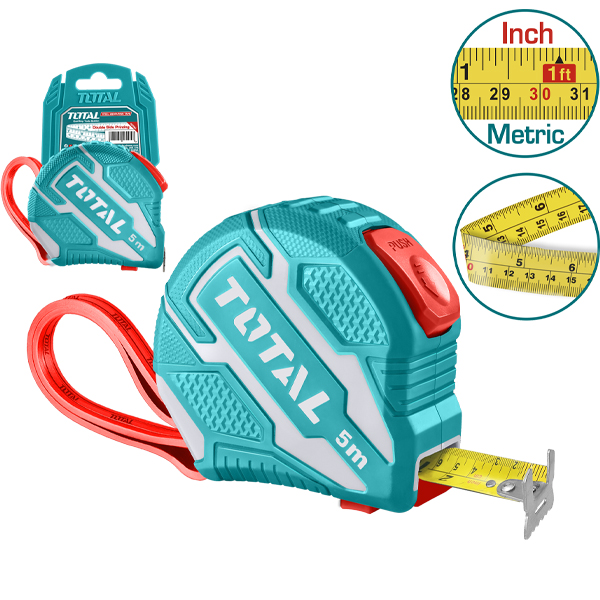 Thước cuộn thép nền vàng Total TMT126252 (5mx25mm)