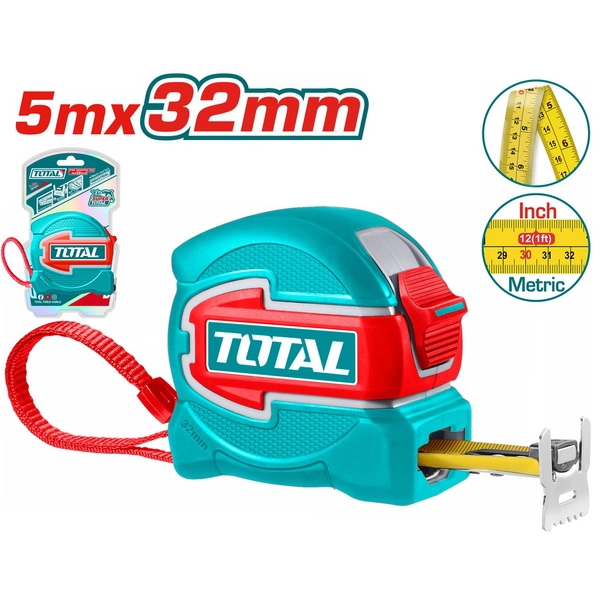 Thước cuộn thép nền vàng Total TMT80532 (5mx32mm)