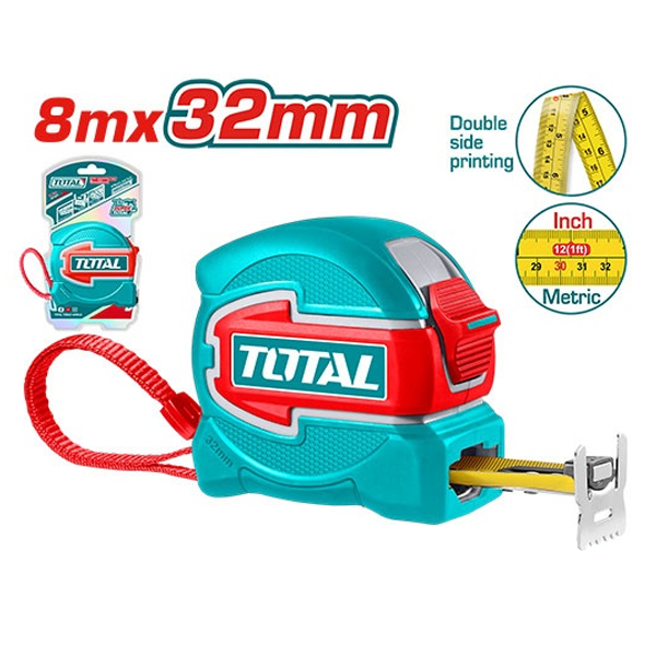 Thước cuộn thép nền vàng Total TMT80832 (8mx32mm)